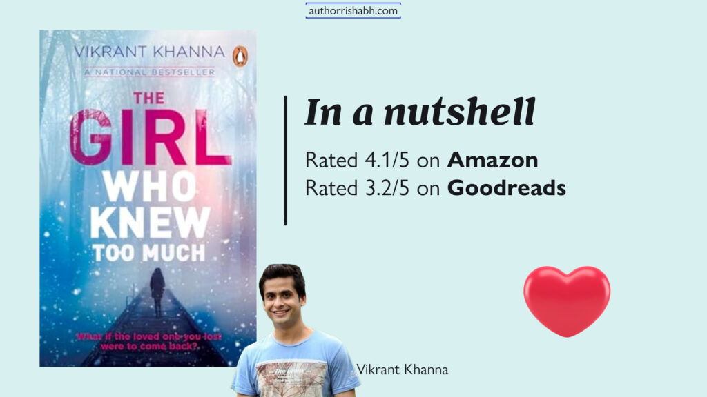 The Girl Who Knew Too Much by Vikrant Khanna - best selling romance novel 2024